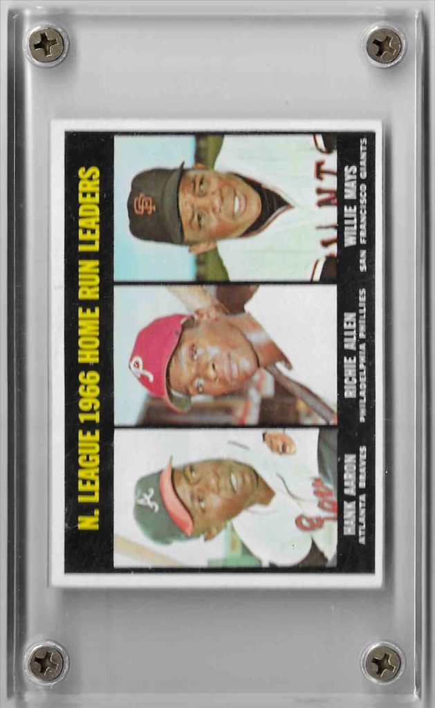 1967 Topps 1966 Home Run Leaders 244 Aaron Allen Mays